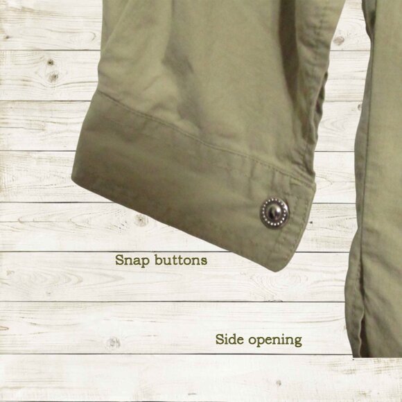 VTG Freego womens batwing long sleeve shirt Size PS khaki color - Picture 6 of 10